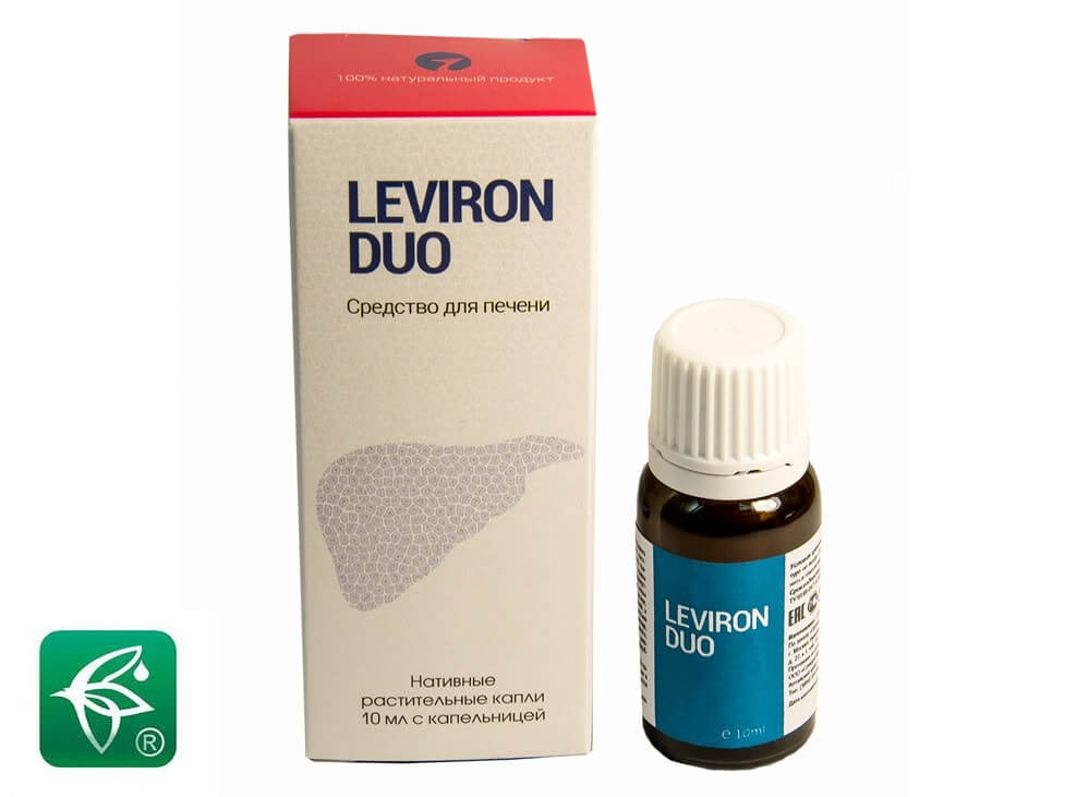 Капли для печени Leviron Duо Капли для печени Leviron Duо - коробка и флакон